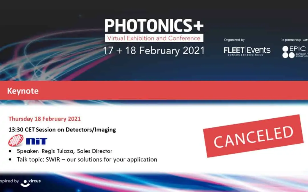 NIT product presentation at Photonics Plus was canceled